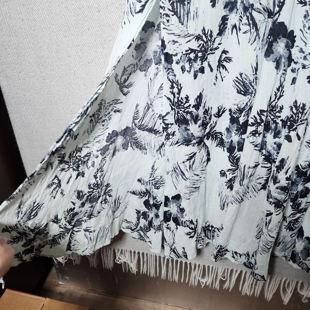 Free People Strappy Cutout Sun Dress Elegant Floral Halter Size Large - Picture 13 of 15